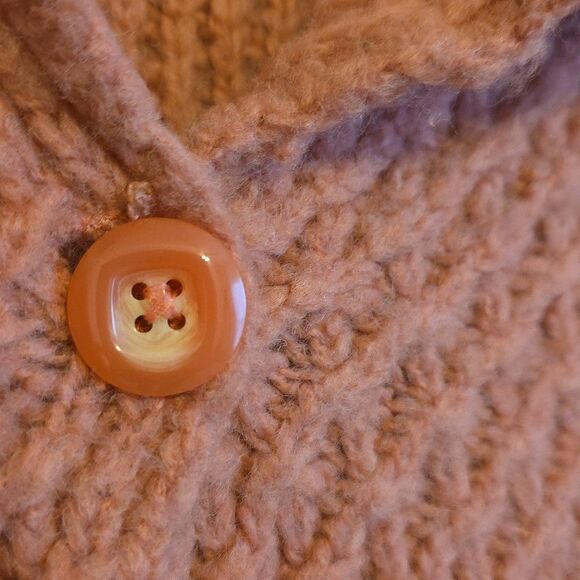 Zara Pink Wool Blend Knitted 3 Button Collar Cardigan Sz L Kawaii Coquette - Picture 8 of 8